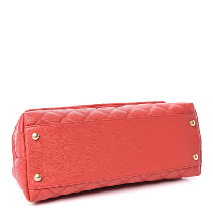 Chanel Caviar Quilted Small Coco Handle Flap Red 4 of 11
