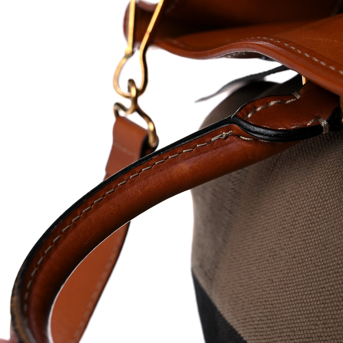 Canvas Mega Check Traveler Tote Dark Tan