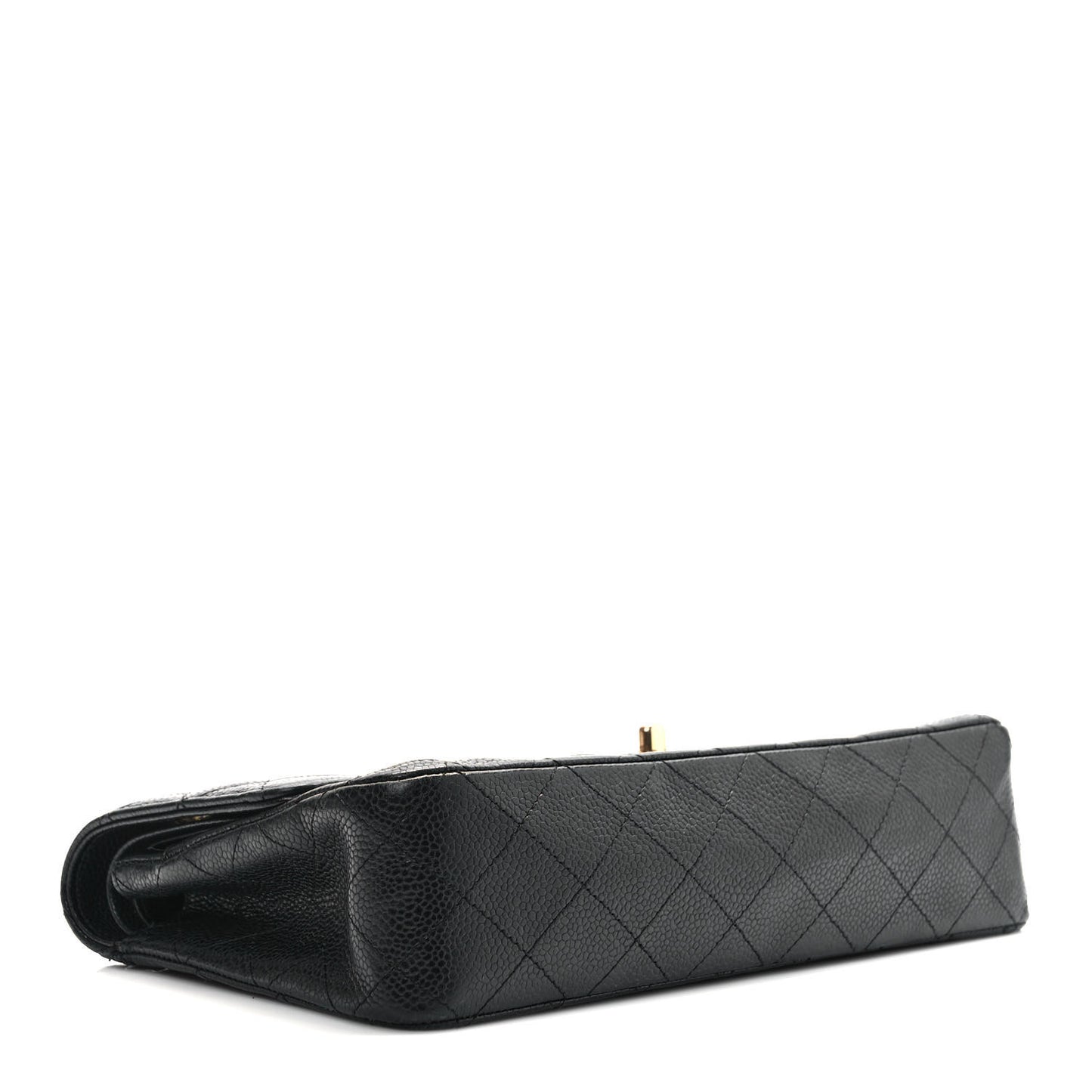 Caviar Quilted Medium Double Flap Black