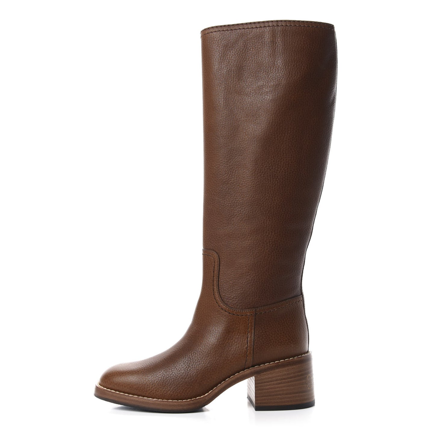GG Monogram Calfskin Lola Tall Boots 37.5 Beige Ruggine Cuir