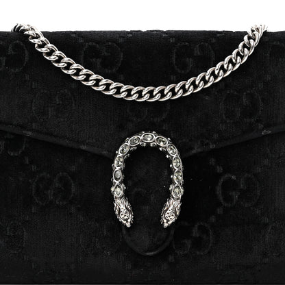 Gucci Velvet GG Monogram Mini Dionysus Chain Wallet Blue Beige Black 9 of 17