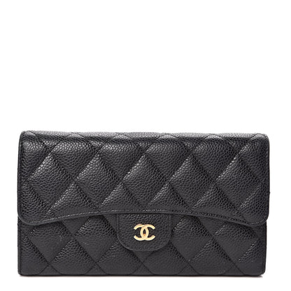 Chanel Caviar Quilted Large Flap Wallet Black 1 of 9