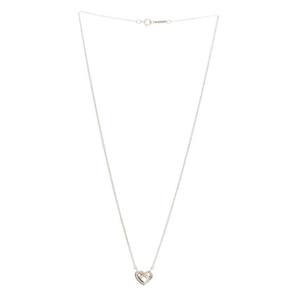 Tiffany 18K Yellow Gold Diamond Heart Knot Pendant Necklace 3 of 8