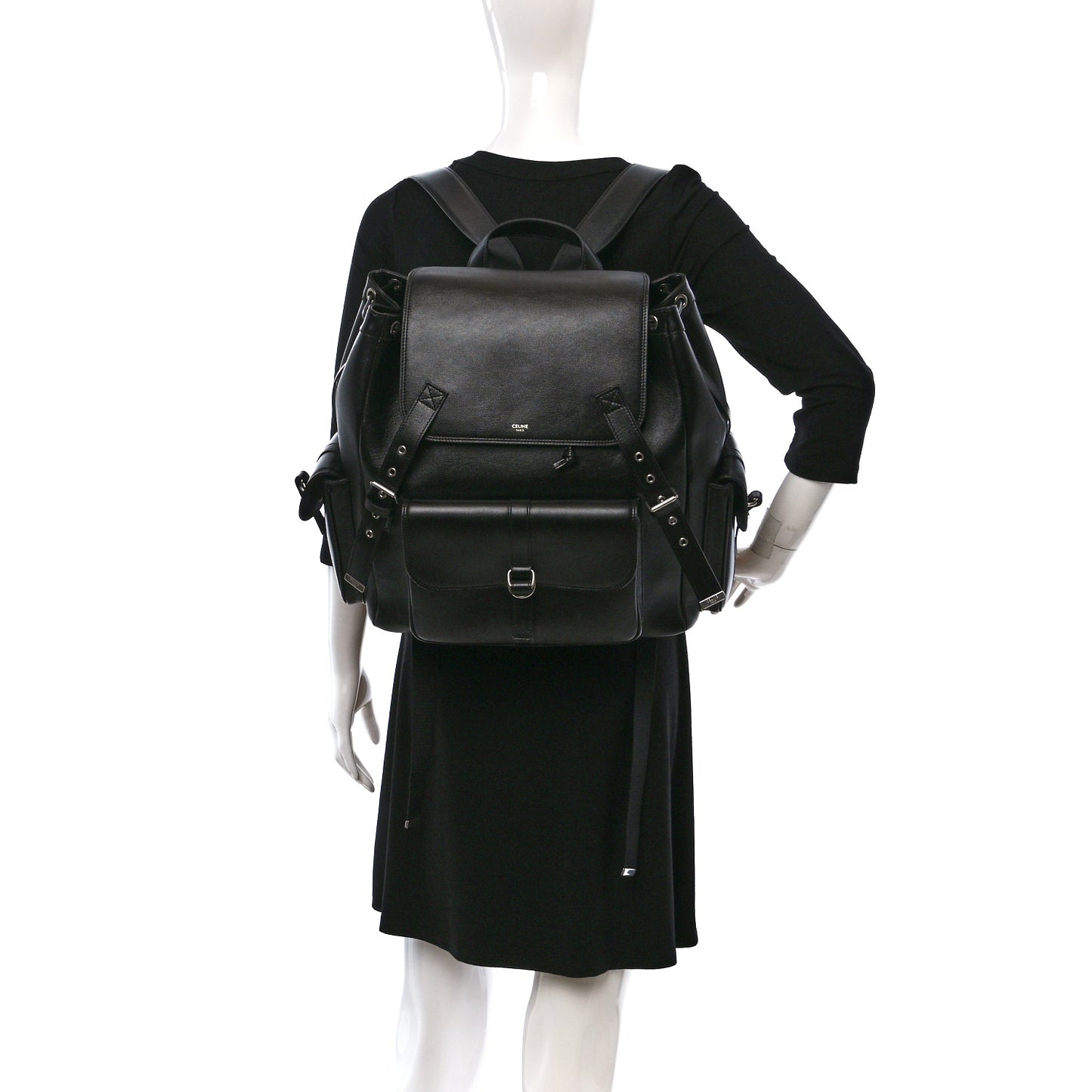 Calfskin Large Backpack Black