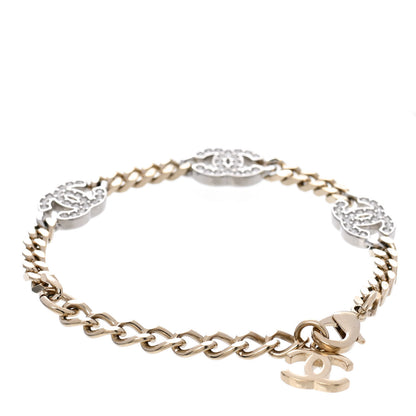 Chanel Crystal CC Chain Bracelet Gold Silver 3 of 4