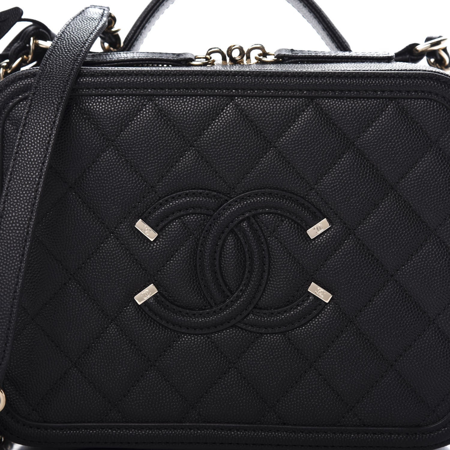 Chanel Caviar Quilted Medium CC Filigree Vanity Case Black 10 of 10