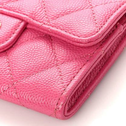 Chanel Caviar Quilted Flap Card Holder Pink 9 of 10
