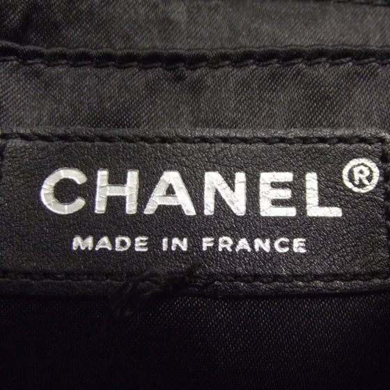 Aged Calfskin Perforated Flap Black