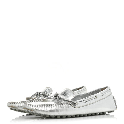 Louis Vuitton Patent Calfskin Monogram Gloria Loafers 38 Silver 3 of 19