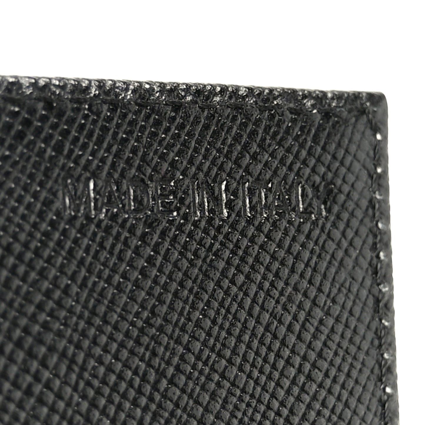 Tessuto Nylon Saffiano Tri-Fold Compact Wallet Black