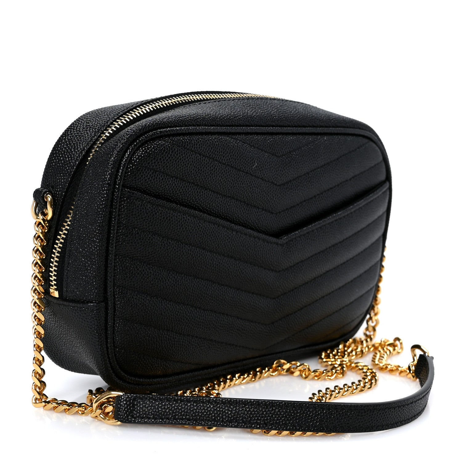 Saint Laurent Grain De Poudre Matelasse Monogram Mini Lou Camera Bag Black 2 of 10