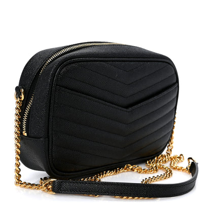 Saint Laurent Grain De Poudre Matelasse Monogram Mini Lou Camera Bag Black 2 of 10