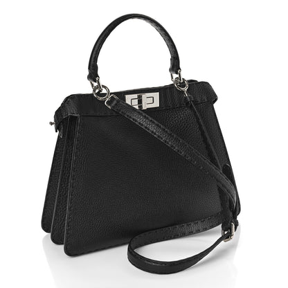 Fendi Cuoio Romano Selleria Chamois Medium Peekaboo I SEE U Satchel Black Camel Sunflower 3 of 8