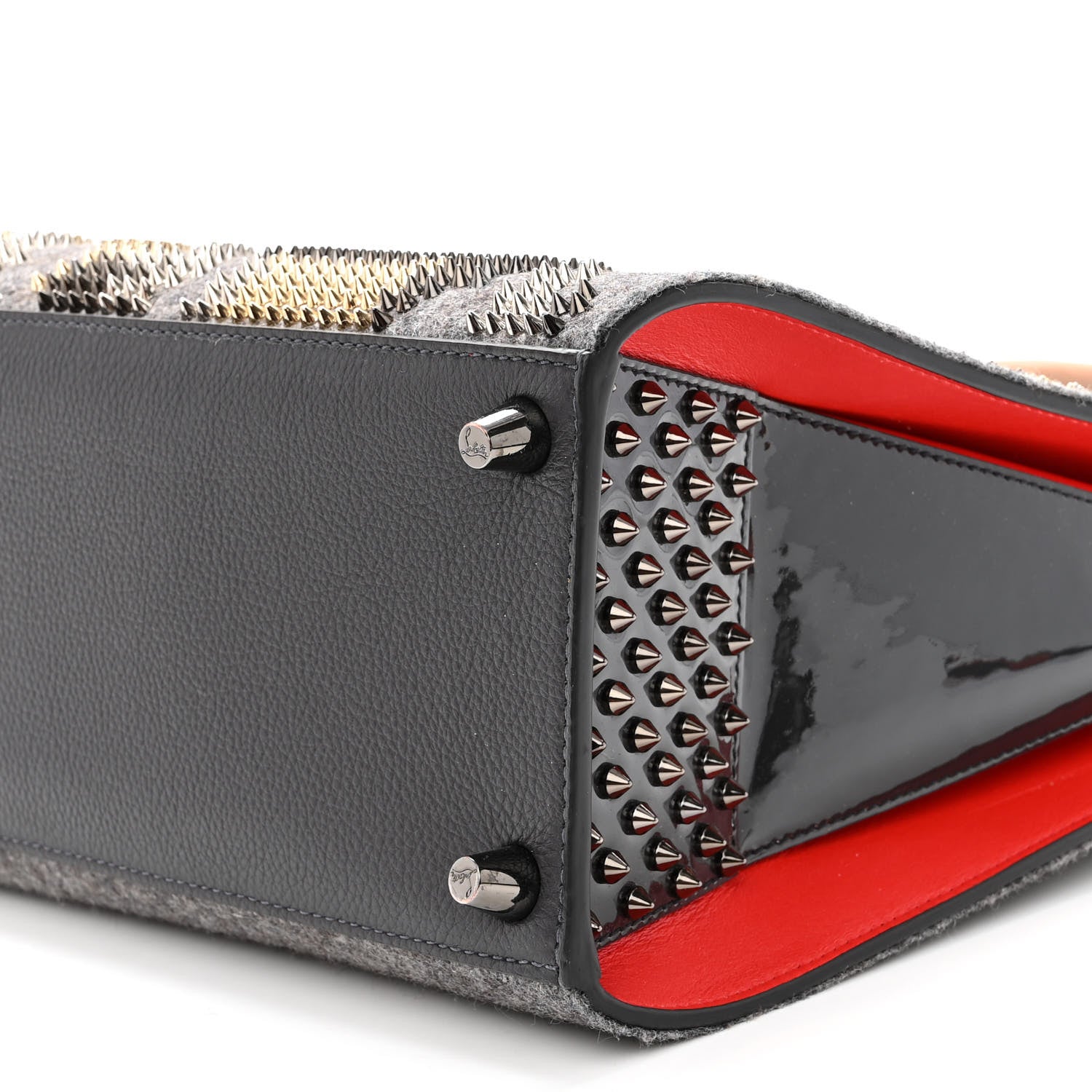 Christian Louboutin Wool Calfskin Spikes Medium Camouflage Paloma Gray 9 of 9