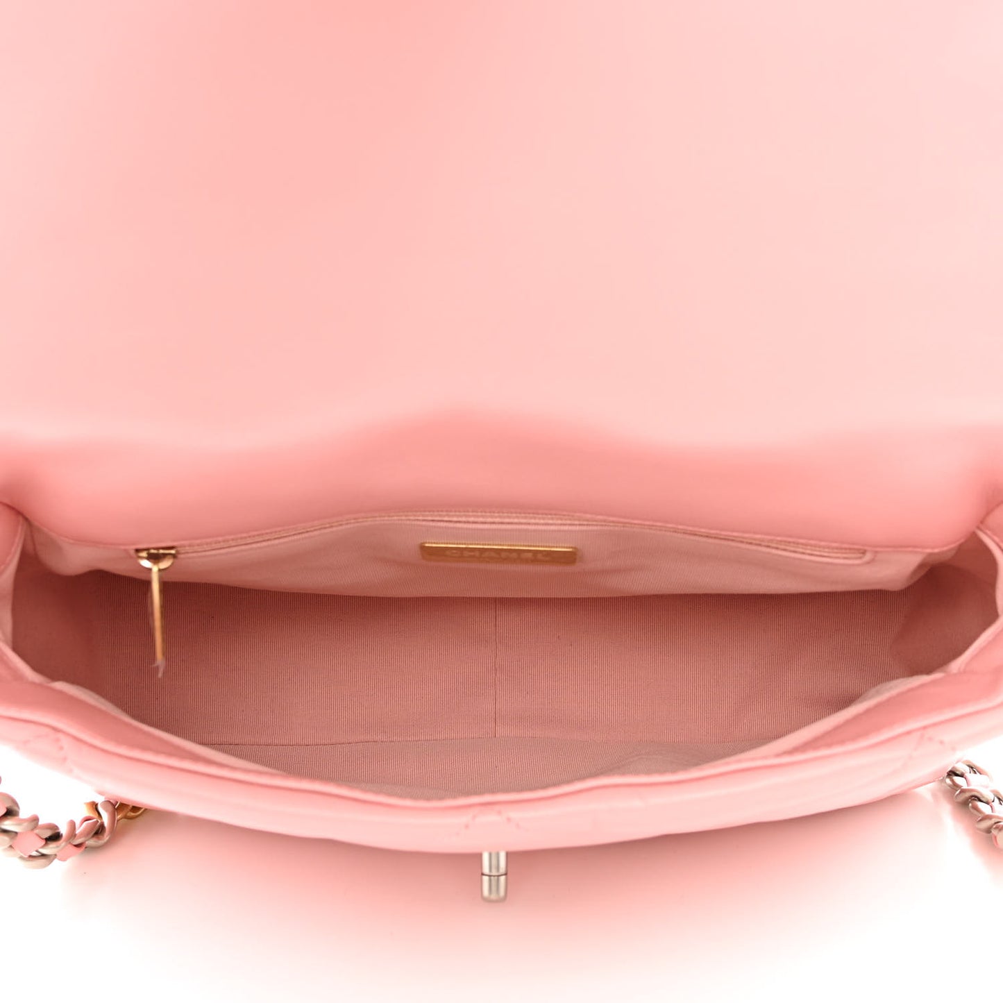 Lambskin Quilted Large Chanel 19 Flap Light Pink