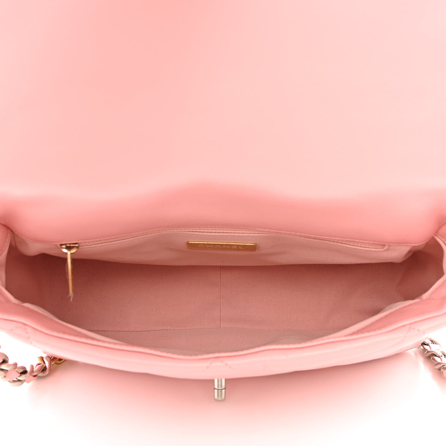 Chanel Lambskin Quilted Large Chanel 19 Flap Light Pink 5 of 10