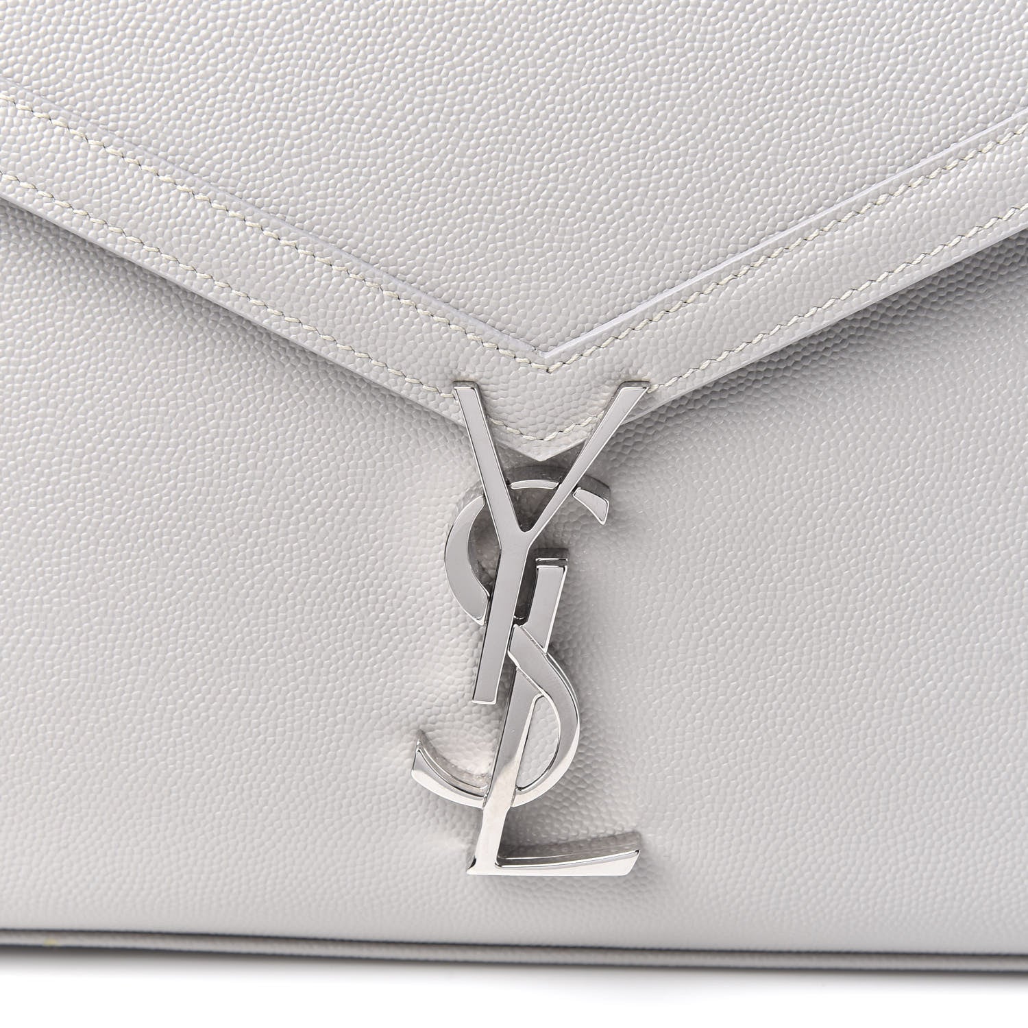 Saint Laurent Grain de Poudre Medium Classic Monogram Cassandra Top Handle Granite 8 of 8
