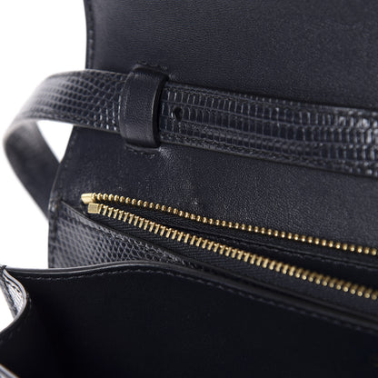 Celine Lizard Medium Classic Box Flap Bag Navy 8 of 9