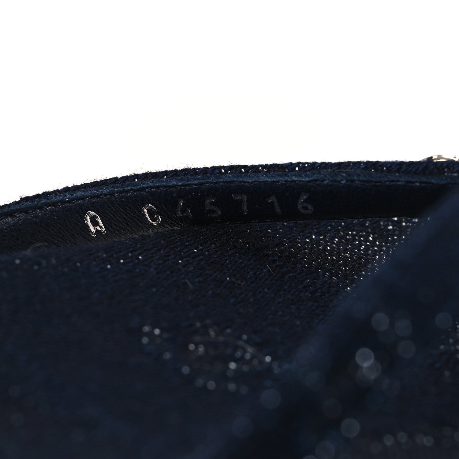 Chanel Cotton SIlk Crystal CC Thong Sandals 40 Dark Blue Silver 9 of 10