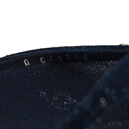 Chanel Cotton SIlk Crystal CC Thong Sandals 40 Dark Blue Silver 9 of 10
