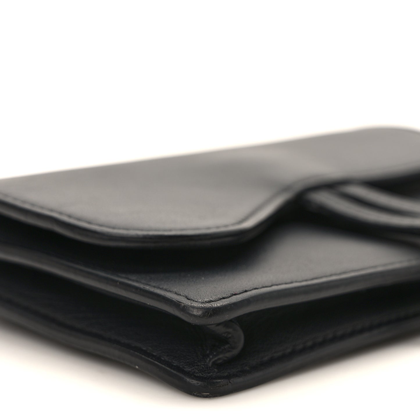 Ultra Matte Calfskin Saddle Belt Clutch Black