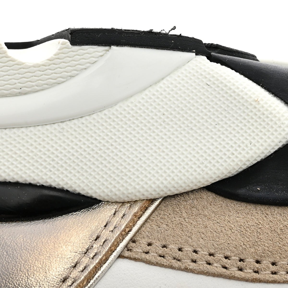 Mesh Suede Calfskin Grained Calfskin Womens CC Sneakers 38 White Black Beige Gold
