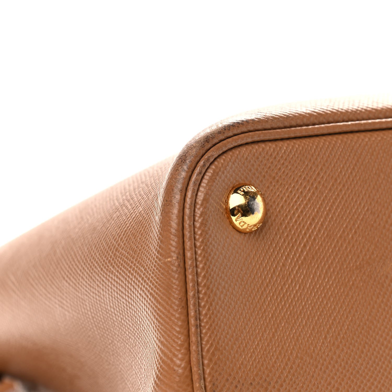 Prada Saffiano Cuir Medium Double Bag Caramel Fuoco 5 of 19