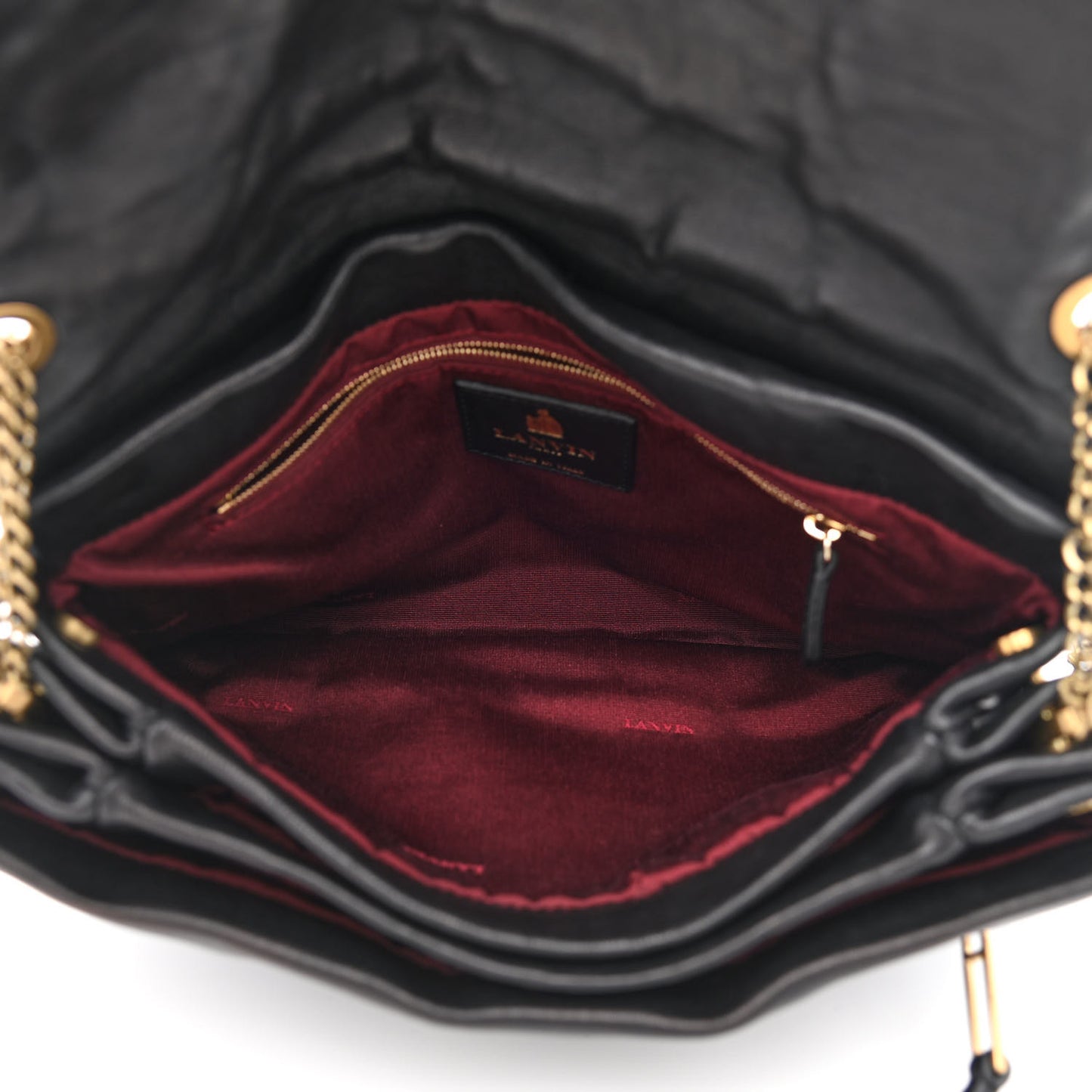 Lambskin Quilted Medium Sugar Flap Shoulder Bag Black