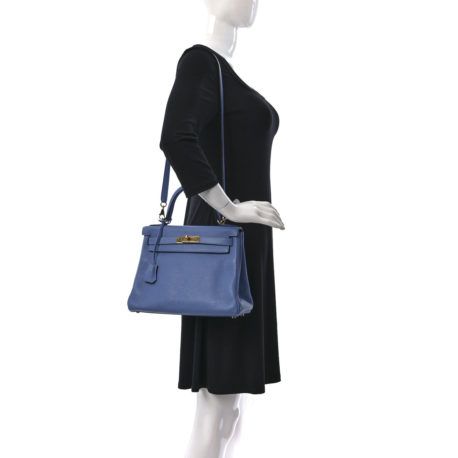 Hermes Taurillon Clemence Kelly Retourne 28 Bleu Paradise 2 of 12