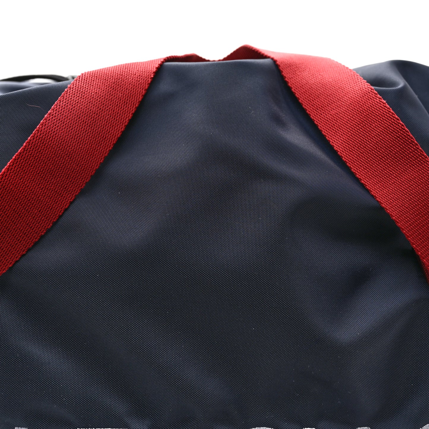Textured Sport Nylon Logo Embroidered S Wheel Gym Bag Bleu Navy Rouge