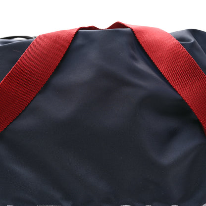 Balenciaga Textured Sport Nylon Logo Embroidered S Wheel Gym Bag Bleu Navy Rouge 10 of 11