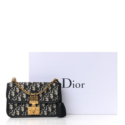 Christian Dior Oblique Small DiorAddict Flap Bag Navy Blue 11 of 11