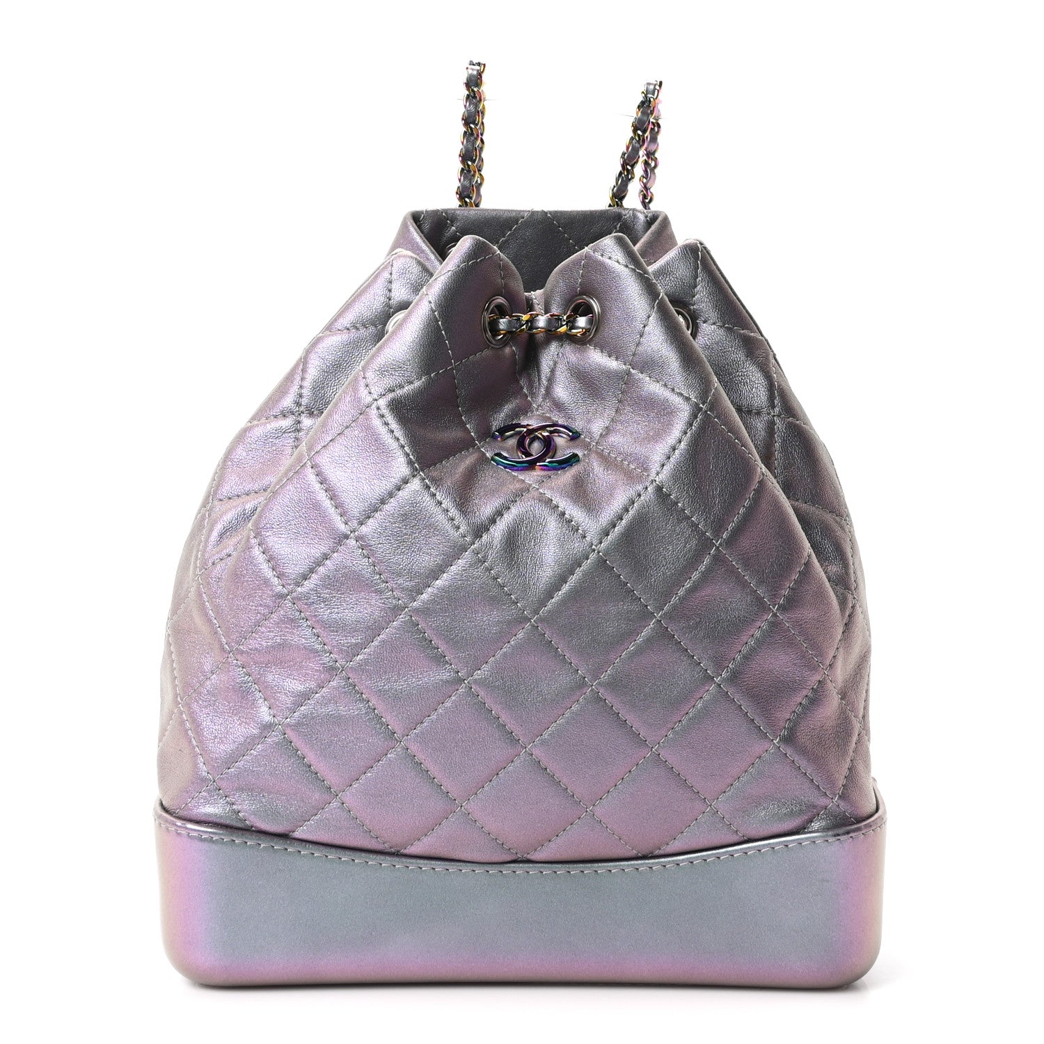 Chanel Iridescent Lambskin Calfskin Quilted Gabrielle Backpack Light Purple 1 of 10