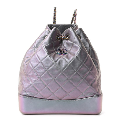 Chanel Iridescent Lambskin Calfskin Quilted Gabrielle Backpack Light Purple 1 of 10