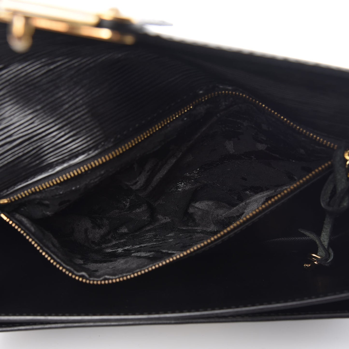 Epi Pochette Sellier Dragonne Clutch Black