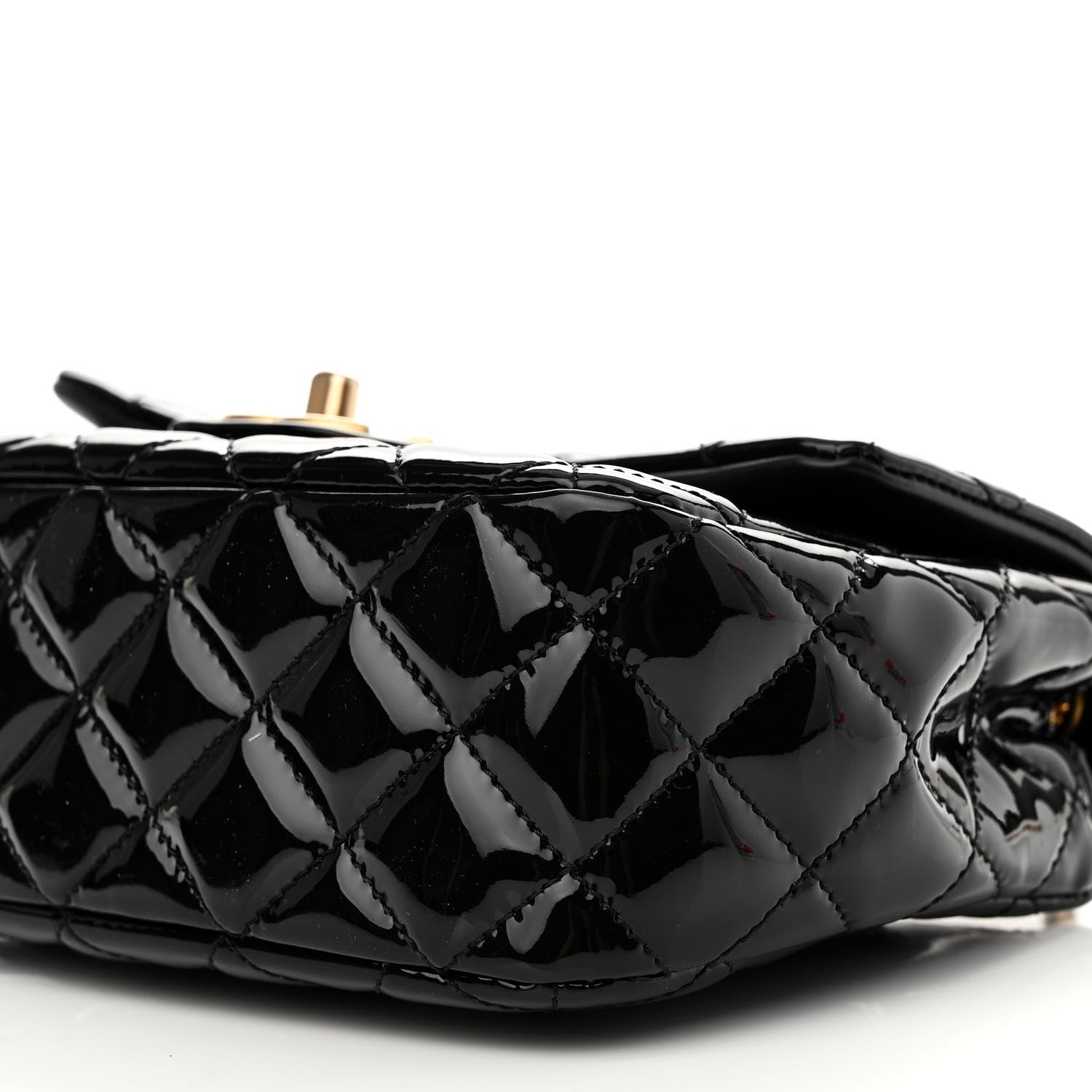 Chanel Patent Enamel Quilted Small Coco Hearts Square Flap Black 10 of 11