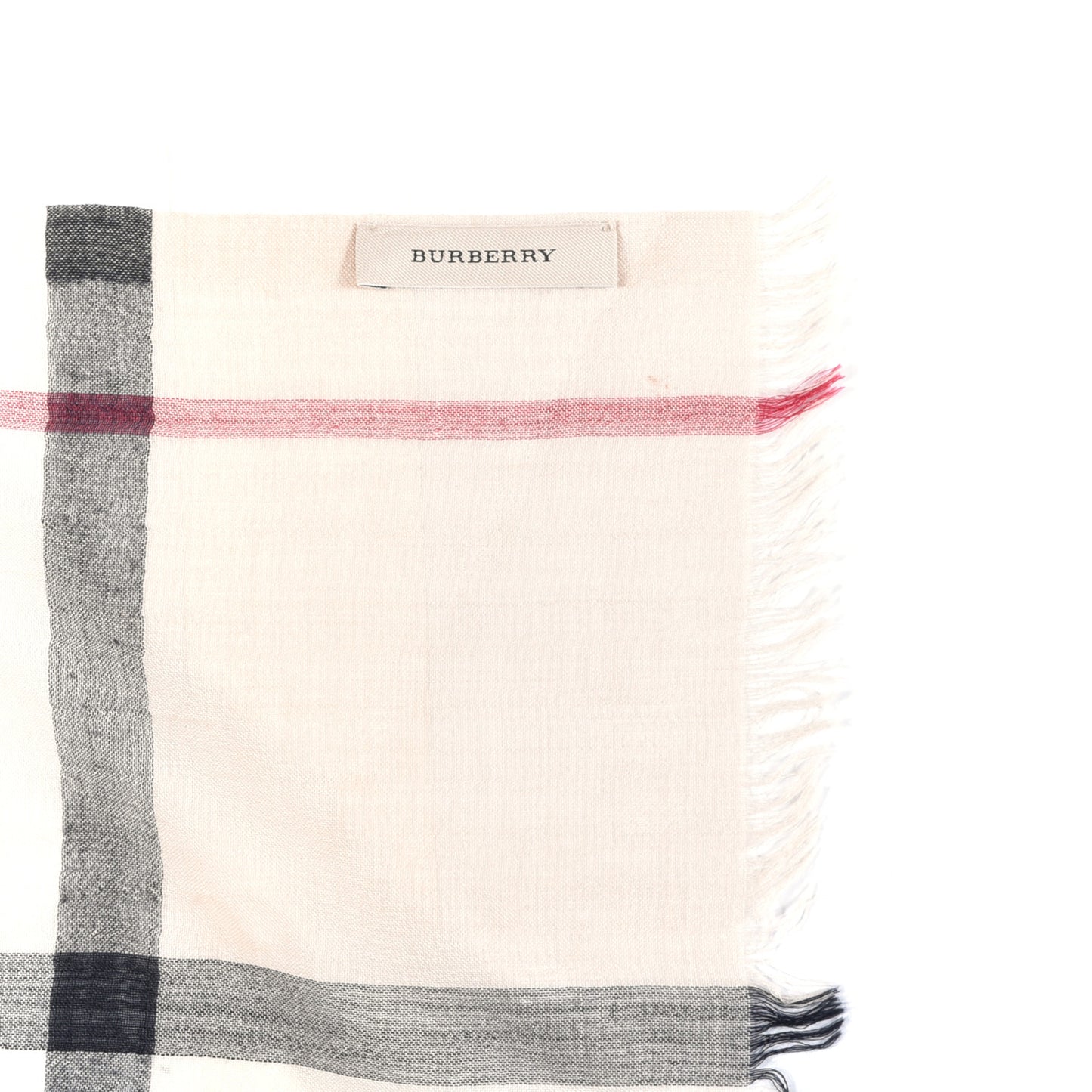 Wool Silk Gauze Giant Check Scarf Stone
