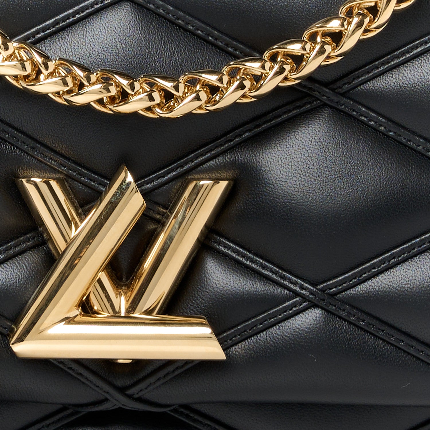 Louis Vuitton Lambskin Malletage Top Handle GO-14 MM Black 9 of 11