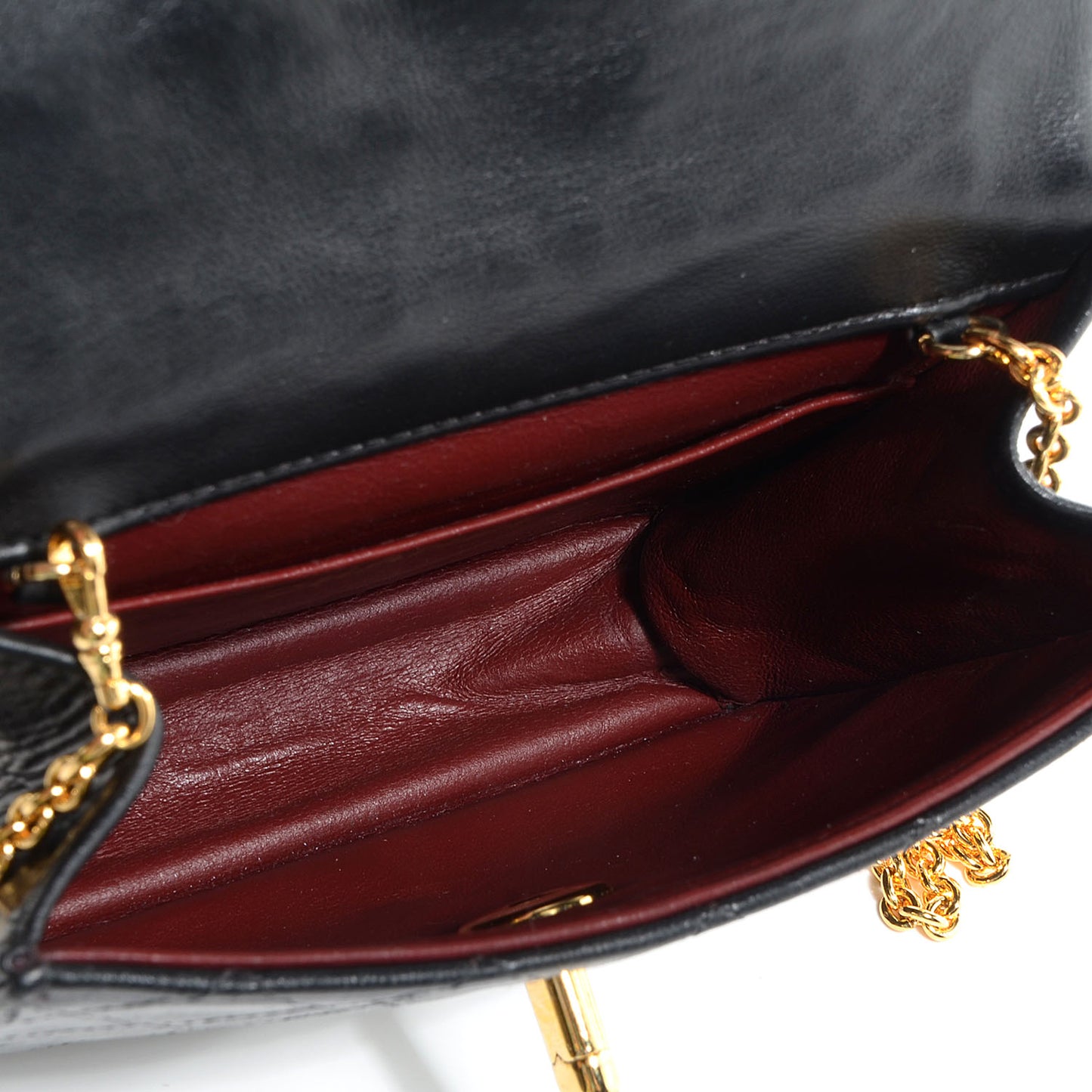 Lambskin Quilted Micro Mini Flap Black