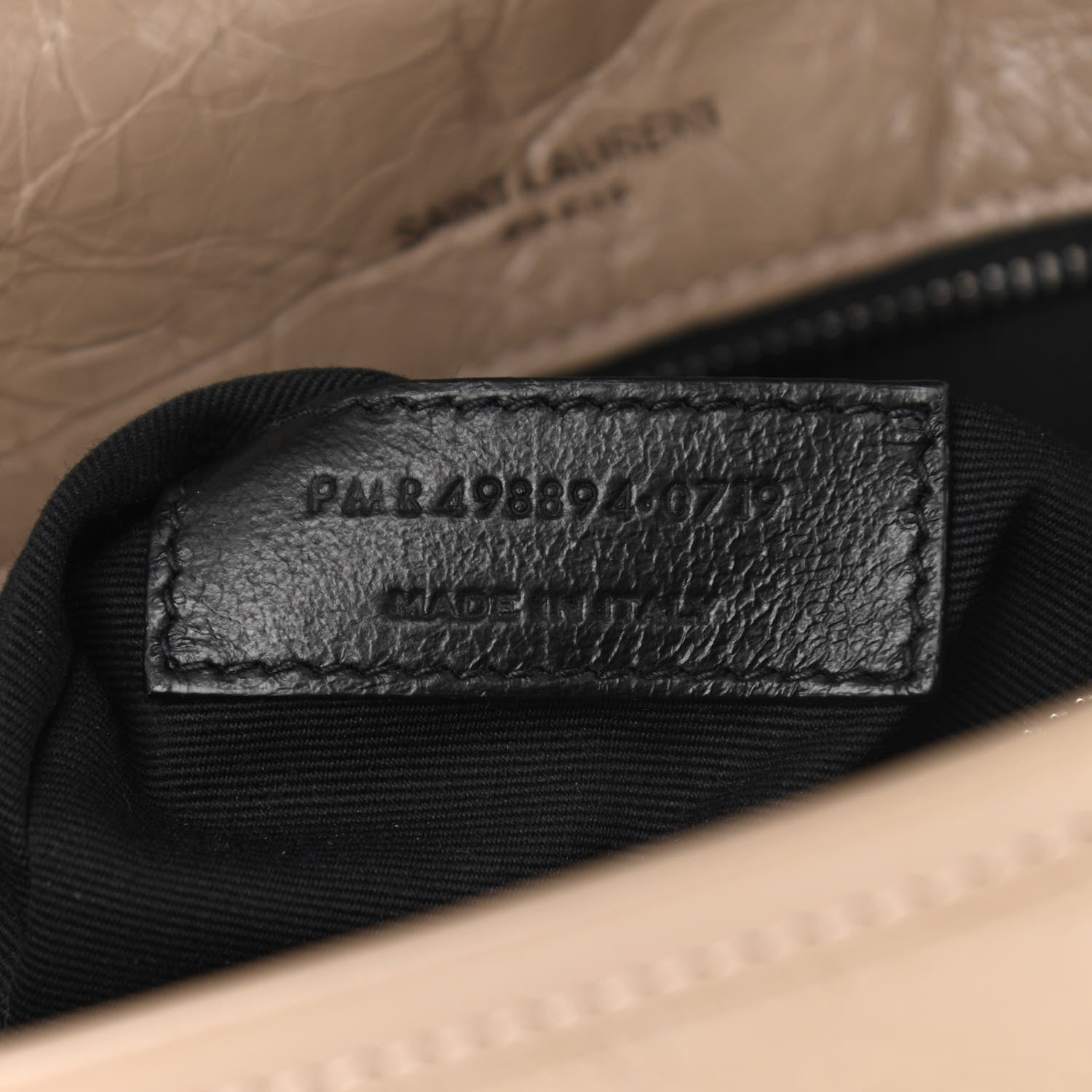 Saint Laurent Crinkled Calfskin Matelasse Monogram Medium Niki Chain Satchel Light Natural 7 of 11
