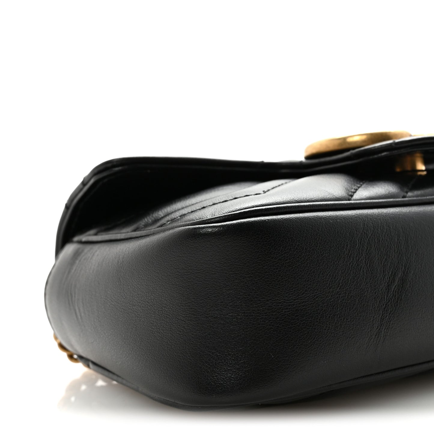 Calfskin Matelasse Super Mini GG Marmont Shoulder Bag Black