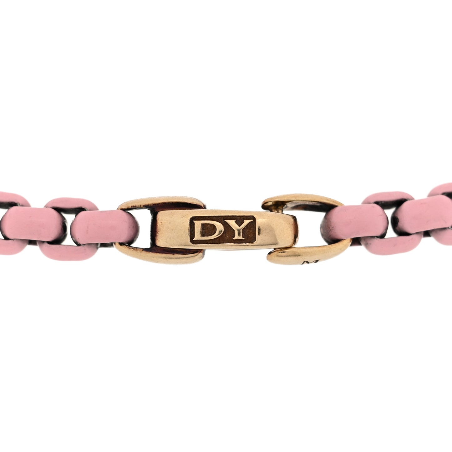 14K Yellow Gold Acrylic Bel Aire 4mm Chain Bracelet Blush Pink