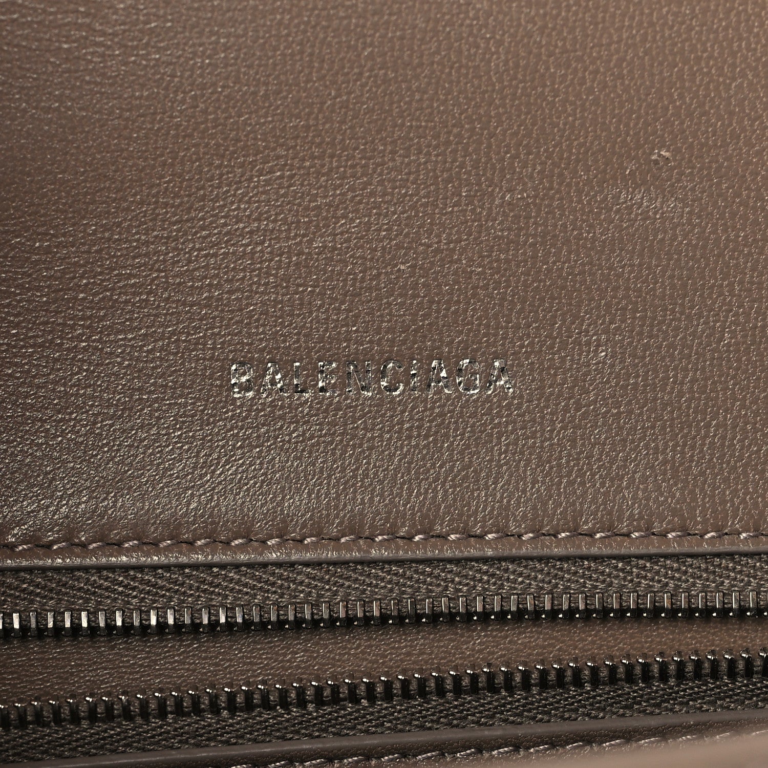 Balenciaga Shiny Calfskin Crocodile Embossed Small Hourglass Top Handle Bag Mink Grey 6 of 11