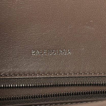 Balenciaga Shiny Calfskin Crocodile Embossed Small Hourglass Top Handle Bag Mink Grey 6 of 11
