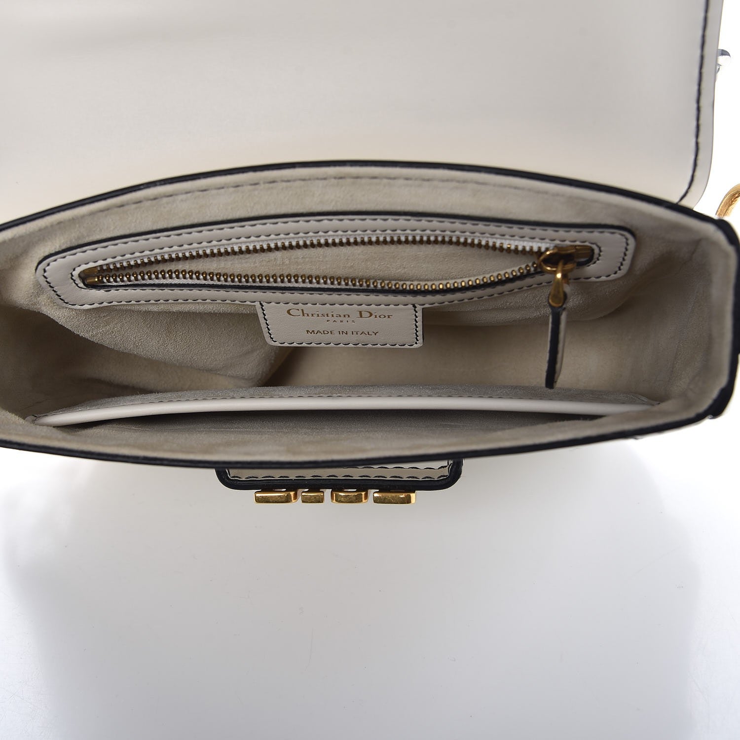 Christian Dior Calfskin D Fence Saddle Bag Latte 5 of 8