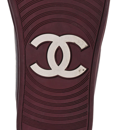 Chanel Lambskin Zipped Chain CC Sneakers 38.5 Burgundy 8 of 10