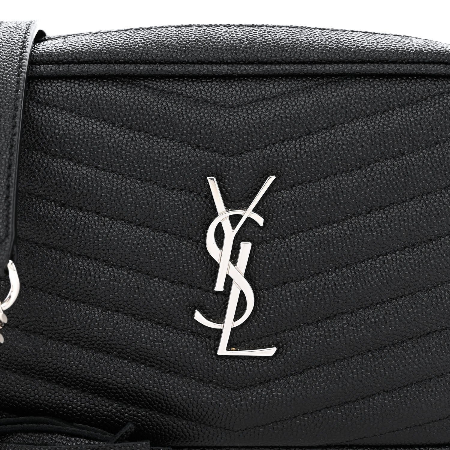 Saint Laurent Grain De Poudre Matelasse Monogram Mini Lou Camera Bag Black 8 of 11