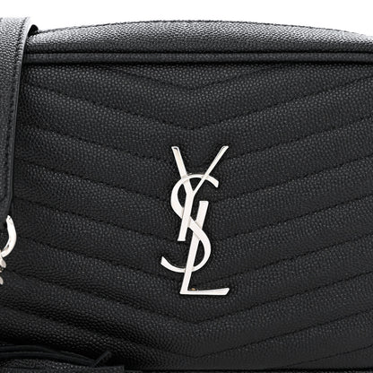 Saint Laurent Grain De Poudre Matelasse Monogram Mini Lou Camera Bag Black 8 of 11
