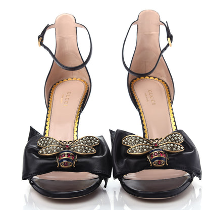 Gucci Nappa Queen Margaret High Heel Sandals 37.5 Black 5 of 10