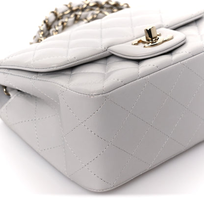 Chanel Lambskin Quilted Mini Square Flap Light Grey 10 of 12